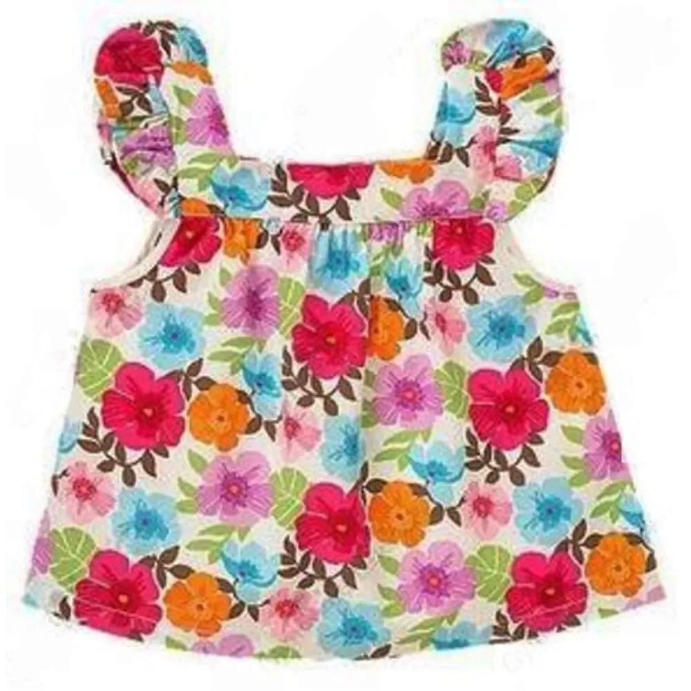 NEW Gymboree baby girls 12-18 happy hippo tank top shirt pink purple blue floral